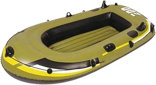 Inflatable Boat, Water Kayak Foldable Inflatable Fishing Boat Drifting Ship Kayak with Oars Puncture Resistant Inflatable Fishing Boat Drifting Ship Kayak