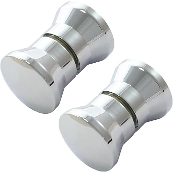 Duscht rknauf 2 Paar rund Chrom Glast rgriff Ziehgriff Ersatzteile f r Duschkabine Duschtrennwand 02XT-LS