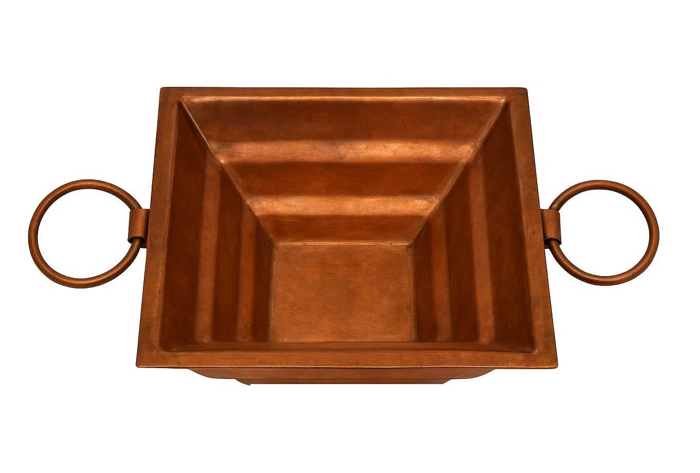 Havan Kund en cuivre avec poignées pour rituels sans brûlure