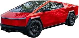 Custom DIY Color Changing Wraps Film Entire Set for Tesla Cybertruck 2024-2026,Precut Paint Protective Film PVC Self-Adhesive Vinyl Wraps Car Exterior Scratch Waterproof Protective Kit(Flame Red)