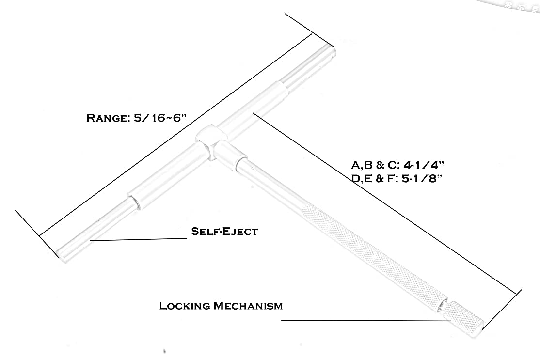 Hhip télescopique Jauge Lot (différentes gammes : 5/16–15,2 cm – 30,5 cm), 6 Piece, 5/16-6" Range, 1