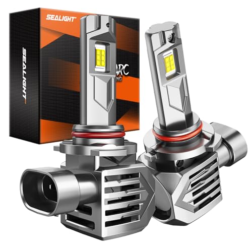 SEALIGHT 9005 LED Fog Bulbs for Powersports (HB3) 60000LM 130W, 6500K, Pack of 2