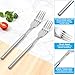 2 Pcs Extendable Fork for Jokes 8.7-25.4 Inch Telescopic Fork Extending Expandable Prank Forks Stainless Steel Long Retractable Forks Dinner Fruit Dessert Cutlery Silver