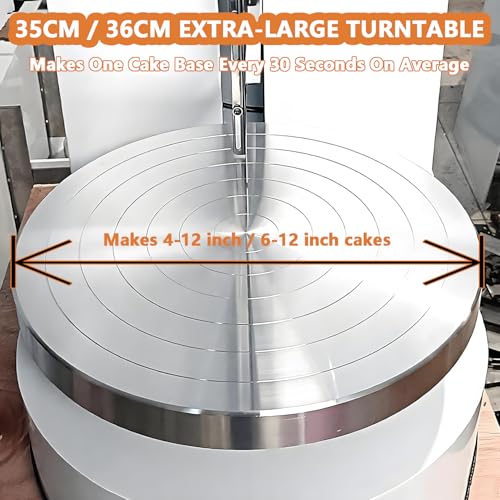 Máquina eléctrica para glaseado de Pasteles con Plato Giratorio, Control LCD Digital y Pausa de un Toque para Estudios de postres y repostería casera. (White 35cm)