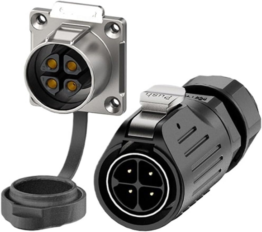 Circular waterproof connector LP24 flange metal type quick power equipment welding waterproof aviation(EW-LP24-2P 35A)