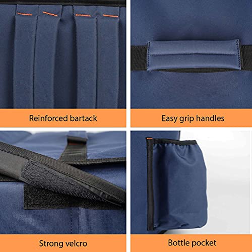 Image of Polyester Maxim Insulated Water Stain Repellent Modern Food Pizza Courier Delivery Bag 45 Litres 14X14X14 Inches (Large, Navy Blue)