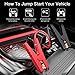 Audew Upgraded Car Jump Starters, Jump Box 2000A Peak 20000mAh Battery Charger Automotive(up to All Gas and 8.5L Diesel), 12V Battery Booster with 3 Modes LED Flashlight and Dual QC USB Ports