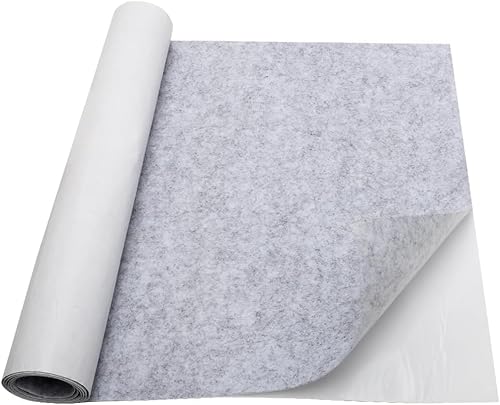 LOMUG Feltro Adesivo Grigio Chiaro 40cm x 220cm Spessore 1mm, Rotolo in Tessuto Autoadesivo Resistente, Materiale di Rivestimento e per Interni, Artigianato, Camper, Auto, Mobili, Progetti Fai-da-Te