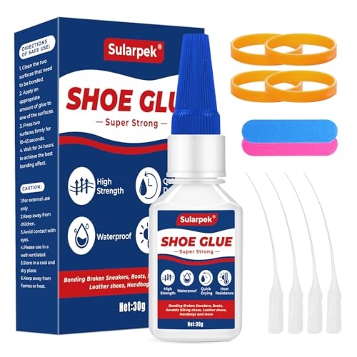 Sularpek Schuhsohlen Kleber, 30 g Schuhkleber Extra Stark Wasserfest, Sofort-Schuhkleber, Schuh Kleber für Sneakers, Sohlen, Stiefel, Sandalen, High Heels und Leder