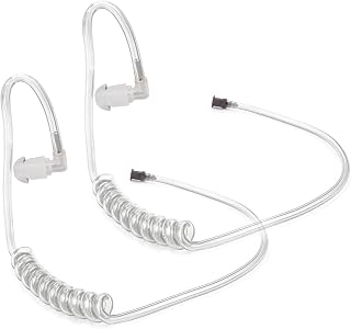 Replacement Acoustic Coil Tube for Two Way Radio Earpiece and Headset, Surgical Grade UV Resistant Acoustic Tube (Clear)