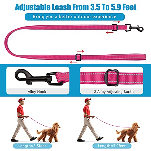 Martingale Dog Collar And Leash Set Martingale Collars For Dogs Reflective Martingale Collar For Small Medium Large Dogs(Hot Pink&S) #TOP3
