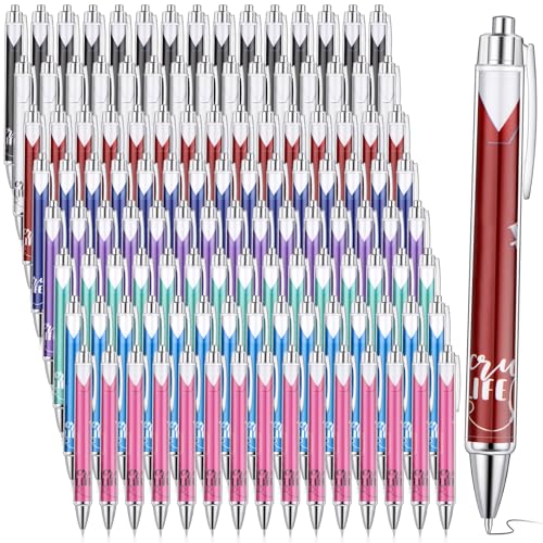 Stylos à bille rétractables Jetec lot de 120 pièces à encre noire de 1 mm style élégant