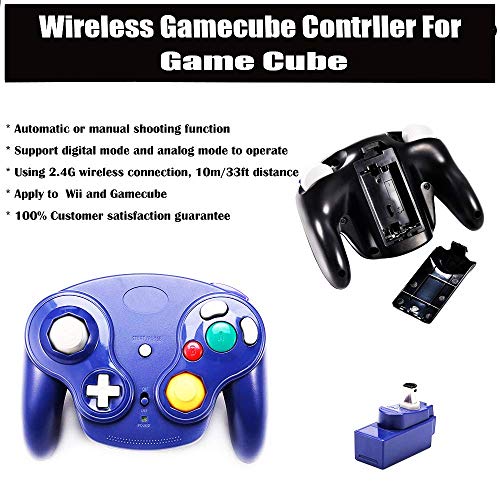 Vtone ZE010-2 Wireless Game Cube Controller, 2 Pieces 2.4G Wireless Classic Gamepad With Receiver Adapter For Wii Game Cube Ngc Gc thumb #4