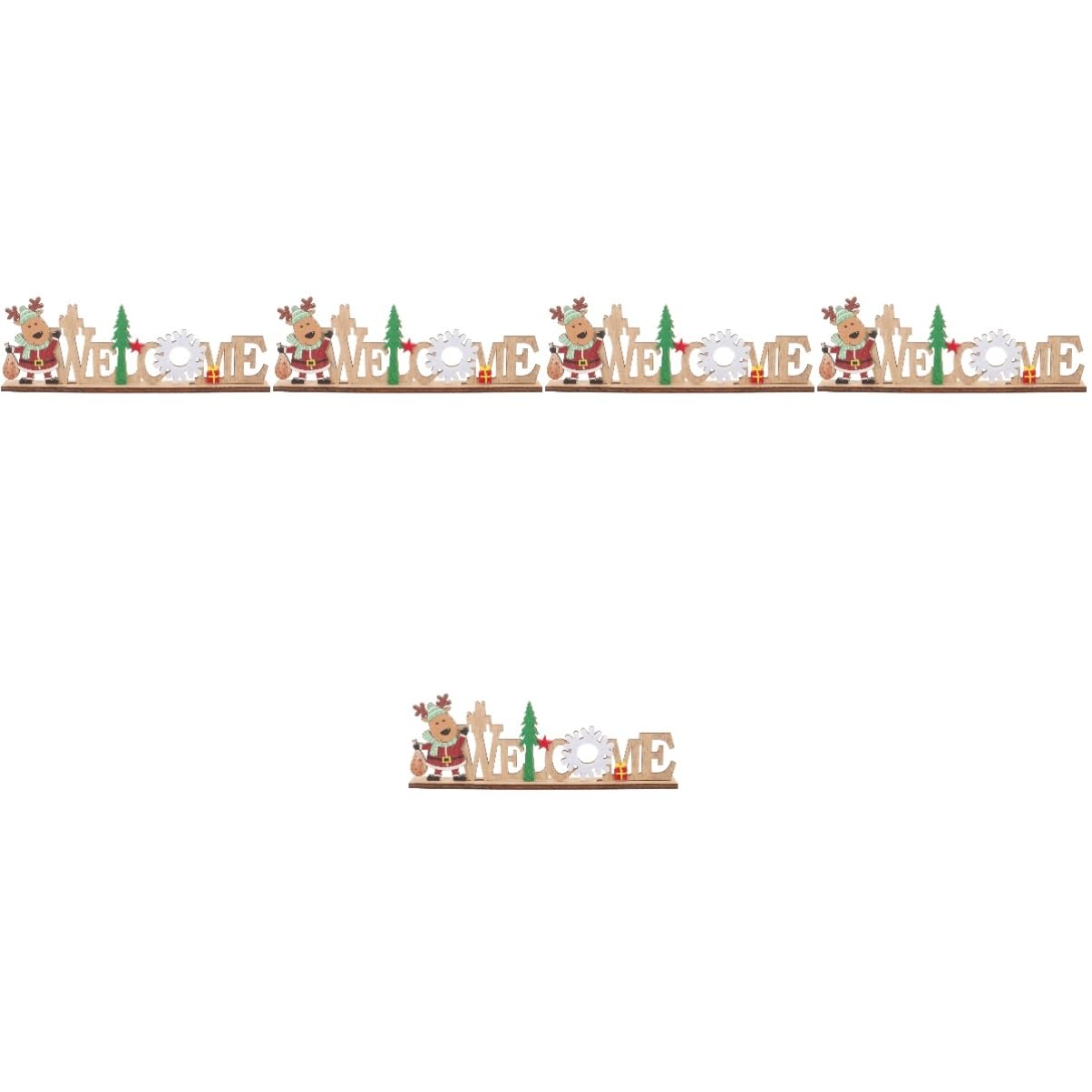 Gatuida 5piezas Decoración Navideña De Madera Para Mesa Letrero De Para y Adornos De Navidad Para