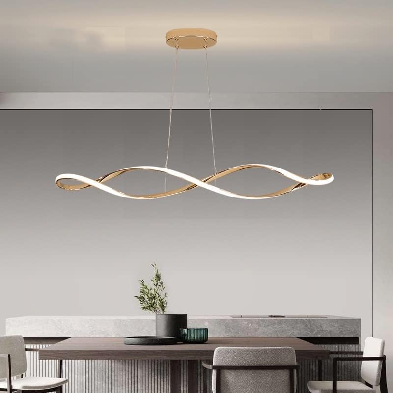Lámpara colgante en espiral de 45W regulable con mando a distancia para comedor LWX 4