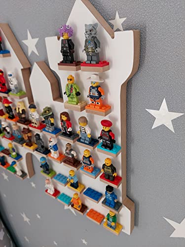 Kinderzimmer Regal für 55 minifiguren aufbewahrung, Spielzeug aufbewahrung in Form Einer Ritterburg, Kinder schaukasten… – Bild 5