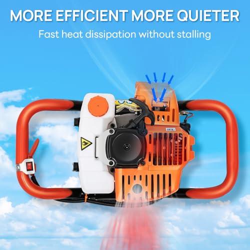 image for DC HOUSE 63cc Gas Powered Auger Post Hole Digger, with 8 inch Earth Au