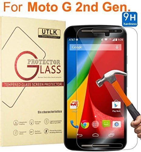 UTLK® Tempered Glass Screen Protector For Motorola Moto G (2nd Generation) HD Clear