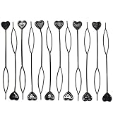 WEFOO Pack of 12 Pull Hair Pin Quick Beader Hair Styling Tool Topsy Tail Maker for Lady Women, Black