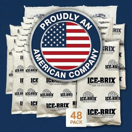 Image of ICE-BRIX Reusable Gel Ice Packs for Shipping, 5.5 x 4 x 0.75 in, 6 oz White (48 Pack) - Small Cold Packs for GLP-1 Medication Shipping, Lunch Bags, Small Mailers & Perishables