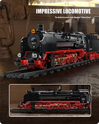 Nifeliz Br01 Steam Train Building Kit And Engineering Toy, Collectible Steam Locomotive Display Set, Train Set With Train Tracks, Top Present For Train Lovers (1173 Pcs) #TOP4