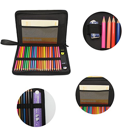 Niutop, astuccio a 72 posti per matite, in pelle