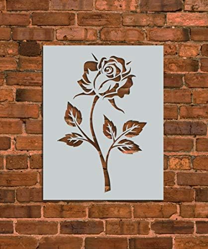 Rose Flower Stencil Template - Reusable Stencil with Multiple Sizes Available - INNOVO Stencils (8.5" x 11") (5.75" x 6")