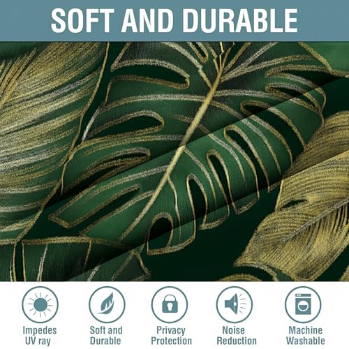 Rideau isolation thermique haut de gamme imprimé feuilles 3D - 5