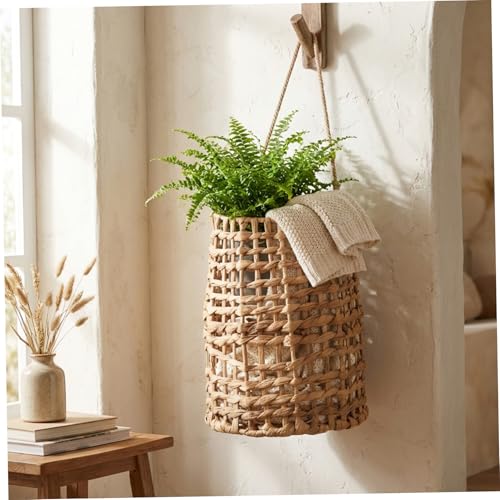 Cesta tejida a mano de mimbre premium, artesanía natural decorativa para salones elegantes 6