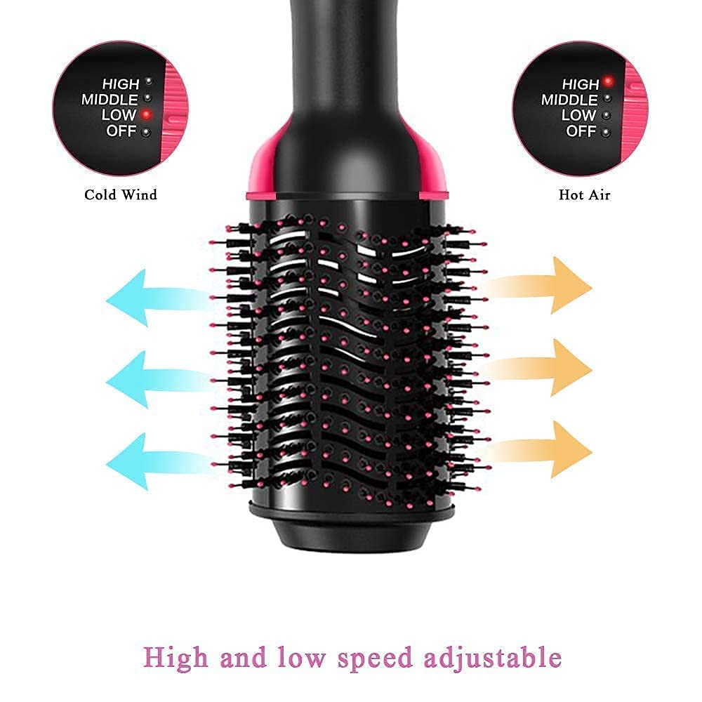 APTODEN Hot Air Brush For Hair Hair Dryer For Woman Hair Straightening Brush Curler Professional 4 In 1 Volumizer Blow Drying for All Hairstyle Curling & Styling 1200 Watt | Gifts for Woman Smooth, Frizz-Free Shine with Advanced Ionic Technology Pink 4