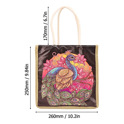 Pssopp DIY Tote Bag Canvas Tote Bag with Diamond Rhinestone Painting Canvas Shopping Bag for Shopping Daily Organization Rhinestone Diamond Art Handbag - Image 2
