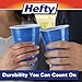 Hefty Party On Disposable Plastic Cups, Marine Blue, 18 Ounce, 120 Count