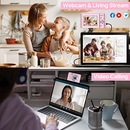Digital Camera For Kids Girls And Boys - 1080P Fhd Digital Camera 36Mp Lcd Screen Rechargeable Students Compact Camera Kid Camera With 16X Digital Zoom Vlogging Camera For Teens, Kids (Pink) #TOP3