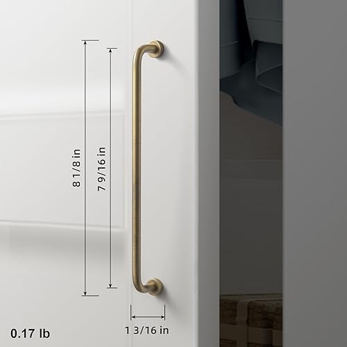 Miniatura 9 de Goo-Ki Paquete de 6 tiradores de barra de gabinete vintage de 10 pulgadas con agujero central de cobre antiguo, manijas clásicas para mejoras del