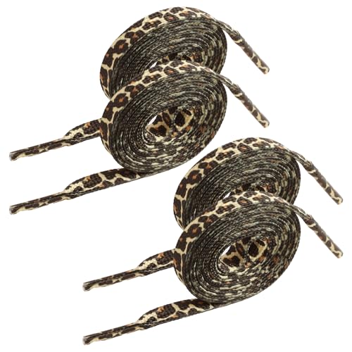 BRITIVIVE 120cm Leoparden-Schnürsenkel 8mm Breite Schnürsenkel Leopardenmuster Leoparden Schnürsenkell für Sportschuhe Laufschuhe Freizeitschuhe für Frauen und Männer (Braune 100cm)