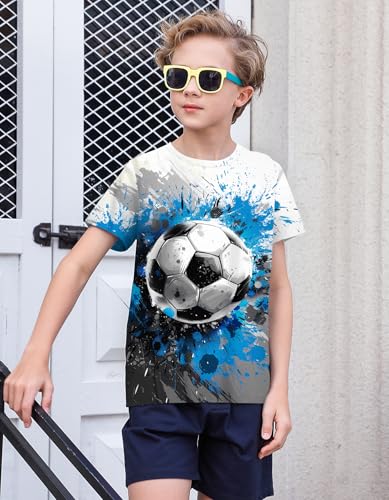 Image of 3D Graphic Short Sleeve Shirts Boys Girls Cool T-Shirt Unisex Novelty Tees for 7-12 Years Teens