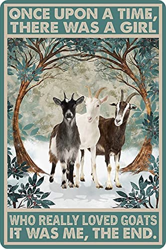 Raqfiep Decor Bathroom Decor Bathtub Decor Goat lovers Goat Accessories Farm Decor Goat Signs Wall Art Poster Retro Metal Poster Bar Home Bathroom Wall Decoration Sign 8x12 Inch - Goats