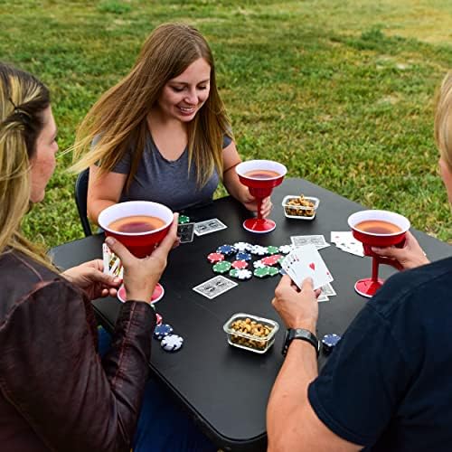 Miniatura 5 de Red Cup Living Vasos de Margarita de plástico, vasos grandes de 15 onzas  Copas de Margarita estilo copa roja, vidrio de Margarita gigante sin BPA,