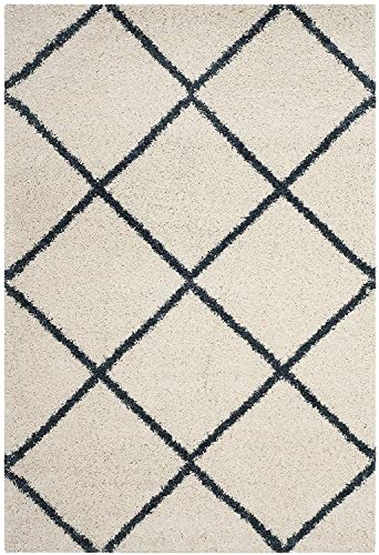 Image of Shaggy Carpet for Home 10 x 14 Feet Ultra-Soft, Thick, and Stylish Shag Texture Ideal for Living Room, Bedroom, or Office - Easy to Clean and Perfect (White Blue,)