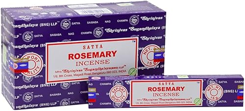 Satya - Varillas de incienso, 12 paquetes de 0.53 oz, romero