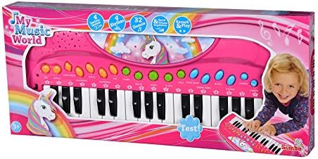 Simba 106832445 - My Music World Keyboard, 32 przyciski, różne tryby dźwięku, 4 rytmy, demos, 42 cm, od 3 lat