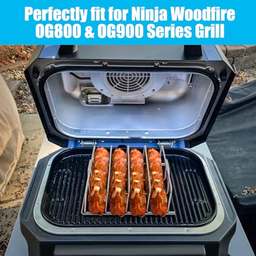 Outspark Rib Racks for Ninja OG800 and OG900 Series,Grill Stand for Ninja OG850 OG951 Woodfire Pro Connect Premium XL Outdoor Grill and Smoker,Stainless Steel 304 Outdoor Grill Accessories