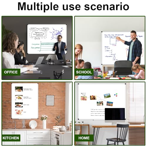Image of XBoard Porcelain Magnetic Dry Erase Board 48 x 36 Inch, Porcelain Whiteboard Aluminium Frame & Marker Tray
