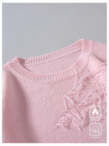 WDIRARA Men's Distressed Sweater Crew Neck Long Sleeve Pullovers Knit Top Streetwear4