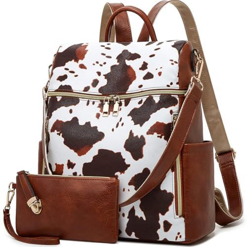 Makes Backpack Purse for Women PU Leather Travel Satchel Handbag Convertible Design Bag with Purse 2 Piece