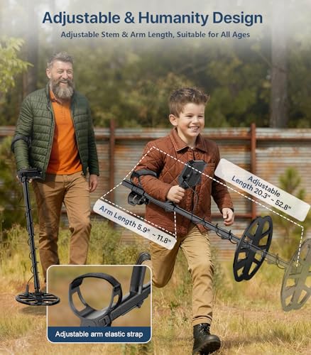 Metal Detector, Professional Metal Detector for Adults With High Accuracy 12.8\" IP68 Waterproof Search Coil, Advanced DSP Chip, All Metal & Disc Modes for Beach&Outdoor Treasure Hunting, Gifts for Men