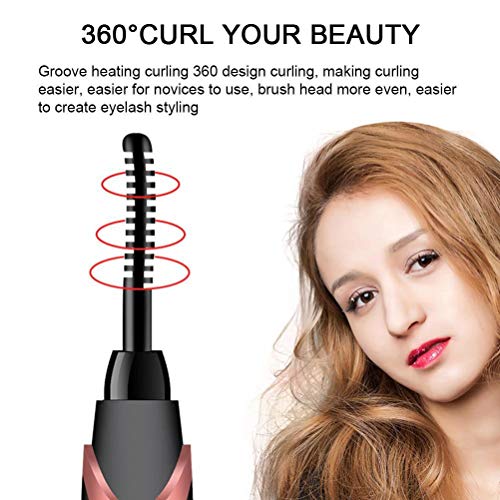 Faruxue Heated Eyelash Curler, Portable Electric Eyelash Curler Comb, Usb Rechargeable Eyelash Brush, 8S Quick Heat Adjustable And 2 Modes, Best For Girls Women Gift(Black) #TOP2