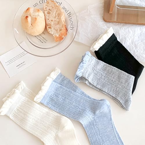Image of Women's Cute Crew Socks, Casual Athletic Cotton Bowknot Cherry Calf Novelty Socks for Women