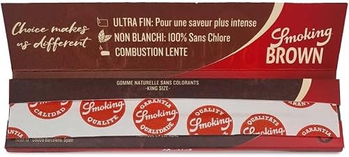 Smoking BROWN 1 Box King Size Papers 50 x 33 Papers Brown Original® - 6