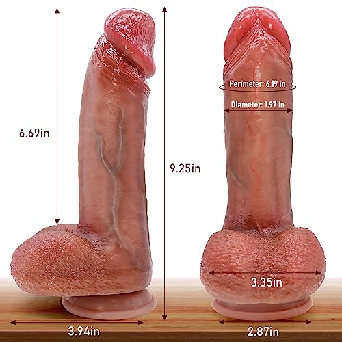 9.25" Lifelike Huge Realistic Dildo 1.97" Thick Dildos Sex Toys For Women Men, Silicone Dildo Penis Anal Toy With Strong Suction Cup For Hands-Free Play G-Spot Stimulation Throat Trainer Toy #TOP5